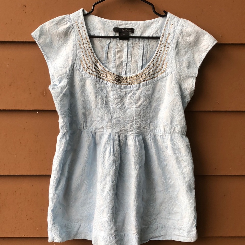 Calvin Klein light blue cotton top